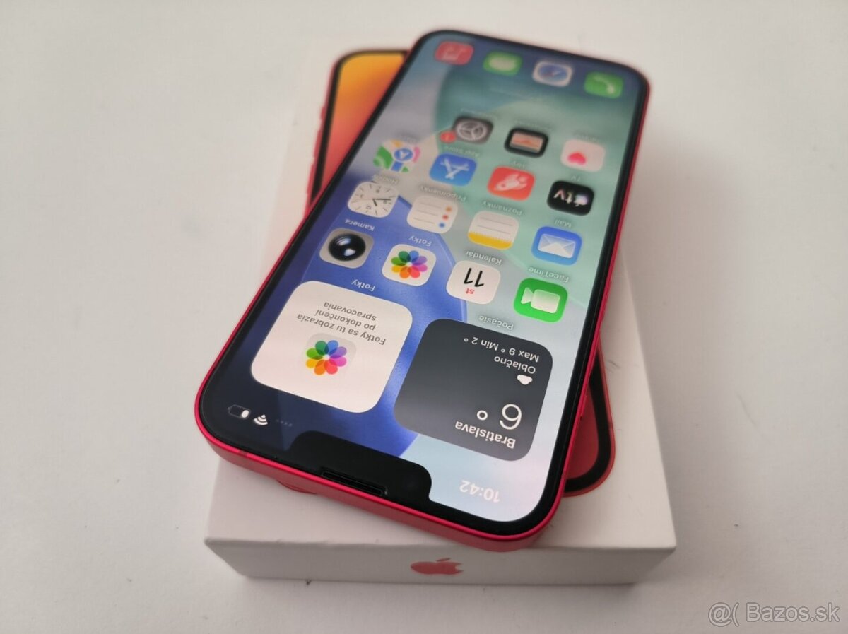 apple iphone 14 128gb Red 100% Batéria - 3