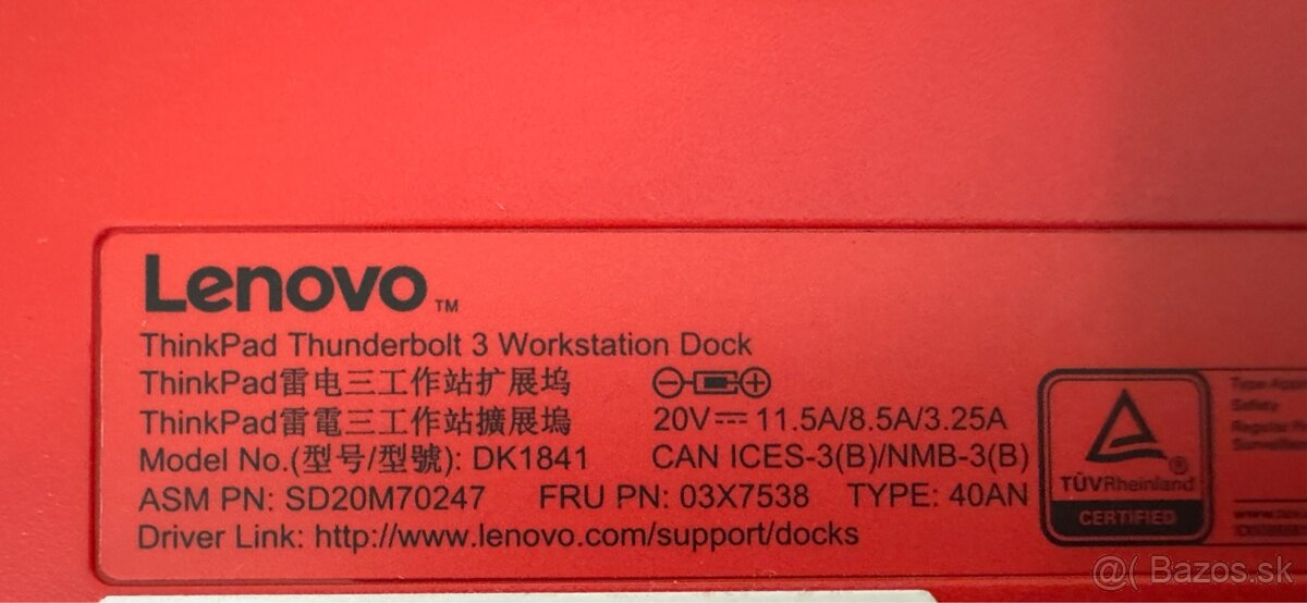 Dokovacia stanica Lenovo Thinkpad TB 3 Workstation Dock - 3
