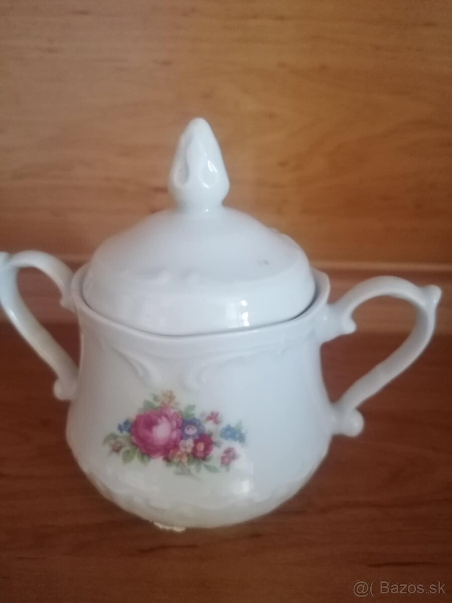 Čajová súprava, porcelánové misky, poháre - 3