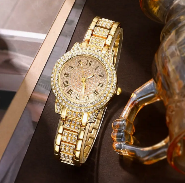 Dámsky 6-dielny elegantný set, zlatý - 3