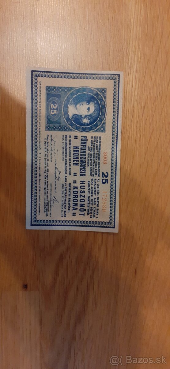 25 korún z roku 1918 - 3