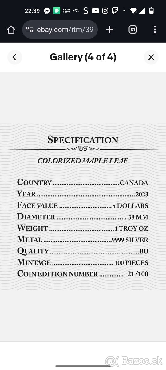 Canada Maple leaf minca - 3