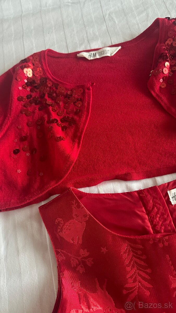 Cervene saty a bolerko H&M 122 - 3