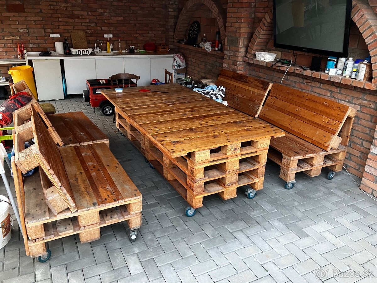 Paletové sedenie + stôl - 3