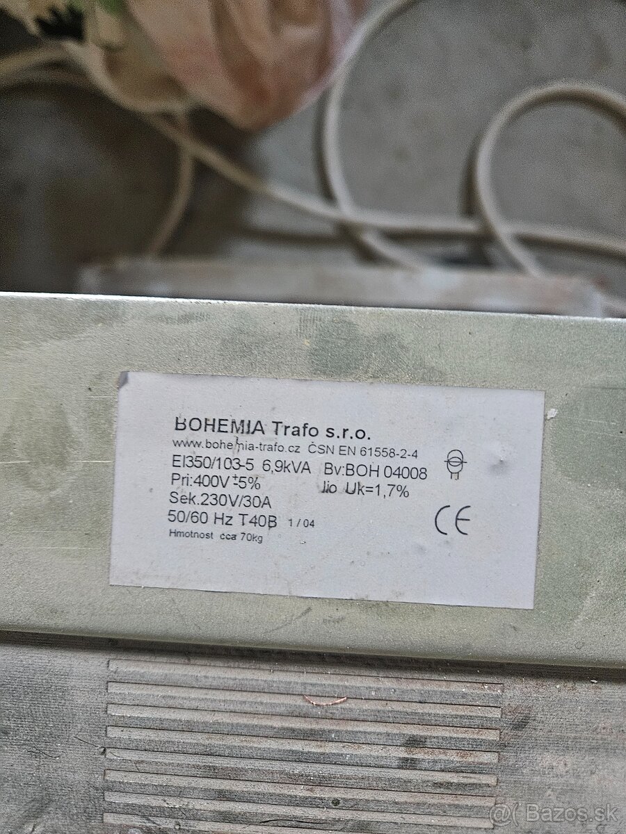 Transformátor 400V - 230V/30A 6,9kVA - 3