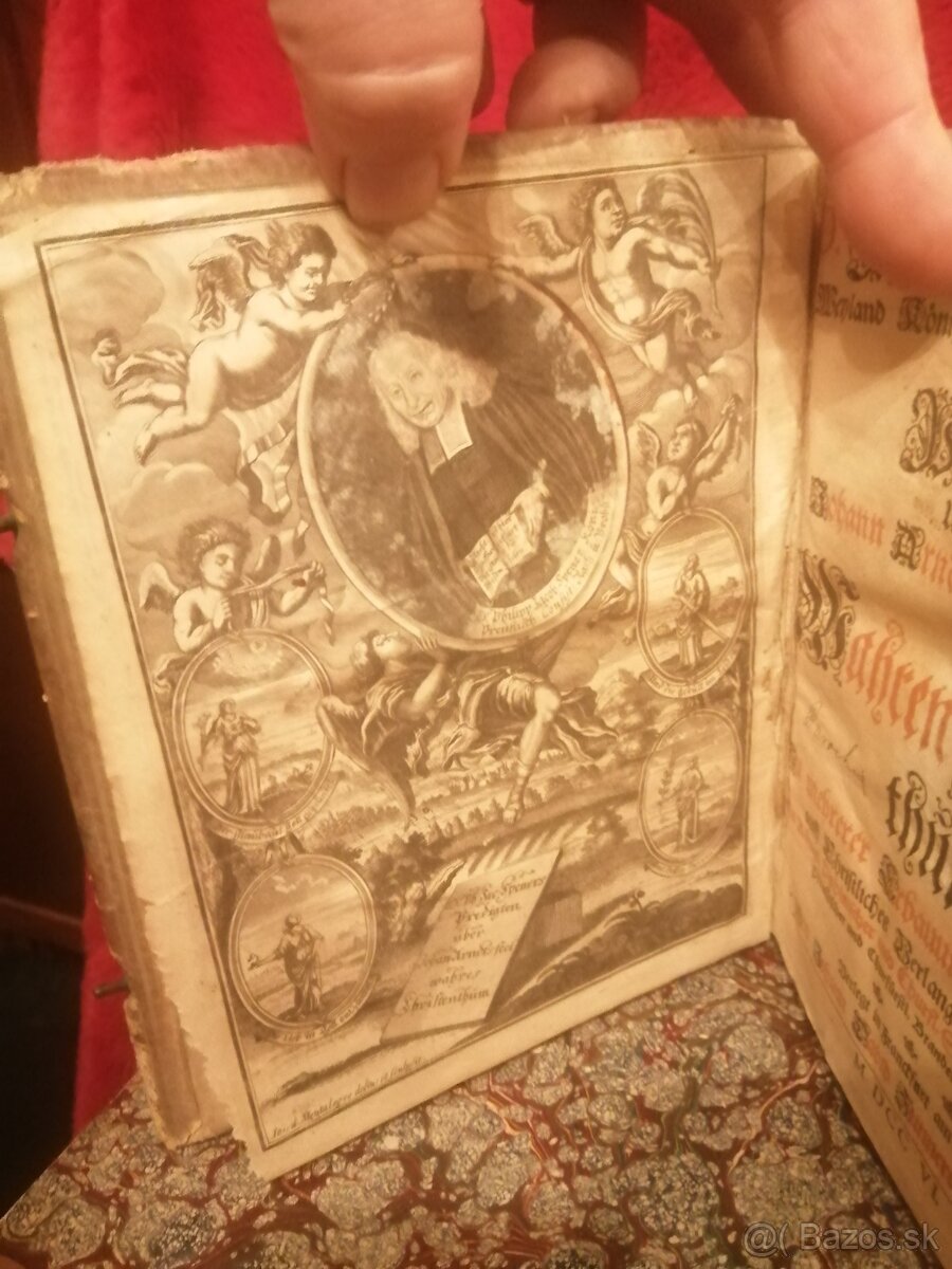 Stará hrubá baroková kniha z r. 1706 a 1702 - 3