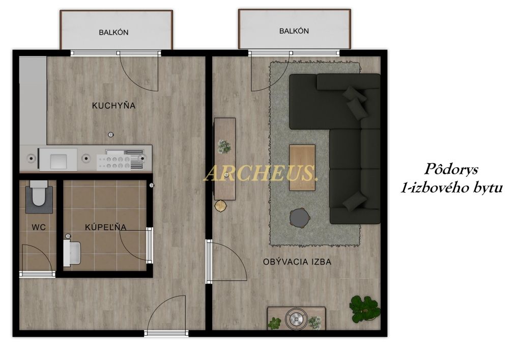 ŠTÝLOVÉ BÝVANIE KÚSOK OD CENTRA-VEĽKÝ 1-IZBOVÝ BYT-PRENÁJOM - 3