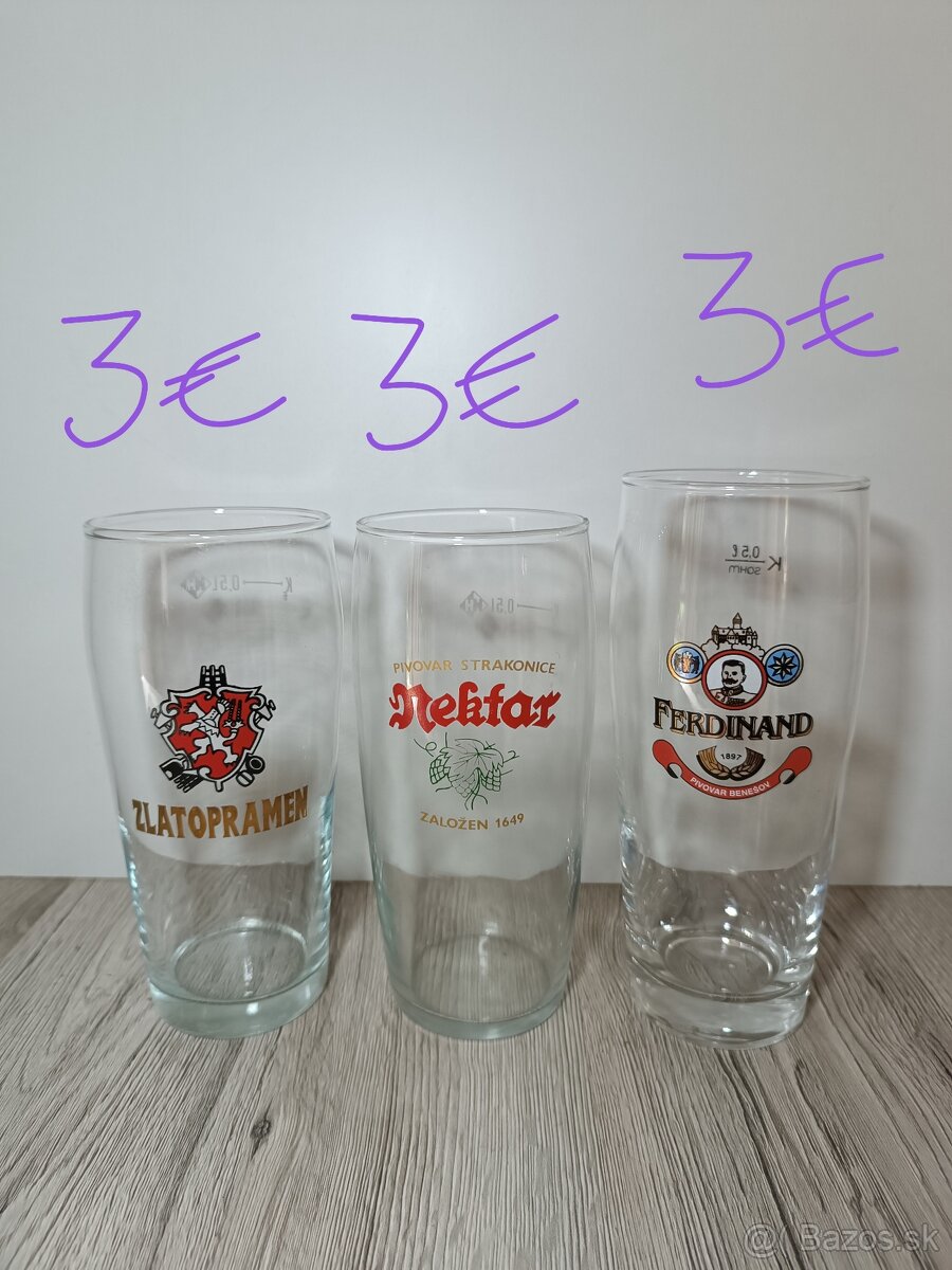 České pivové poháre 2 - 3