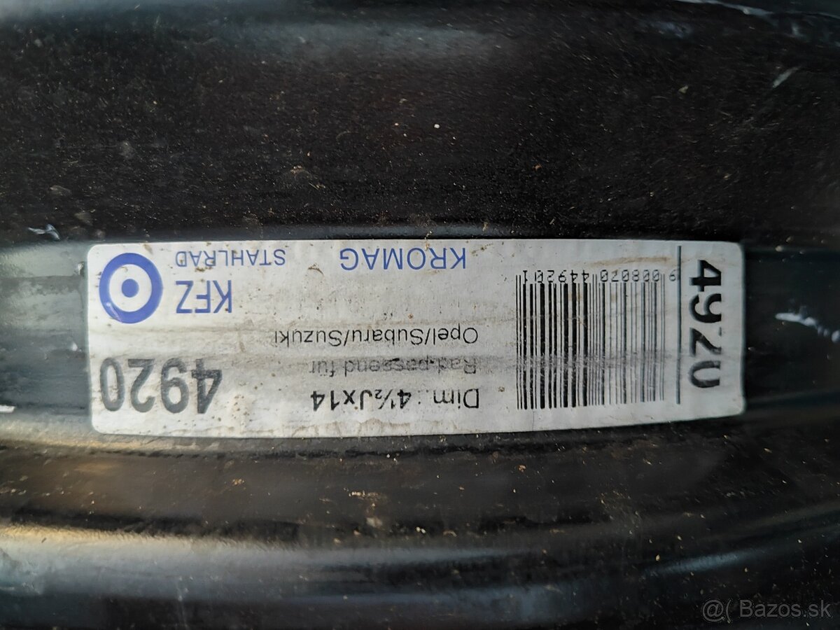Plechové disky 4x100 R14 54mm - 3