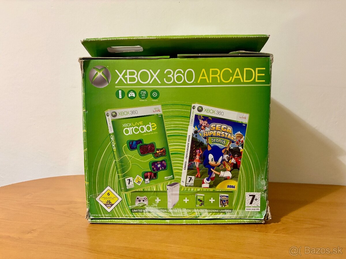 Original krabica xbox 360 arcade + 4 hry - 3