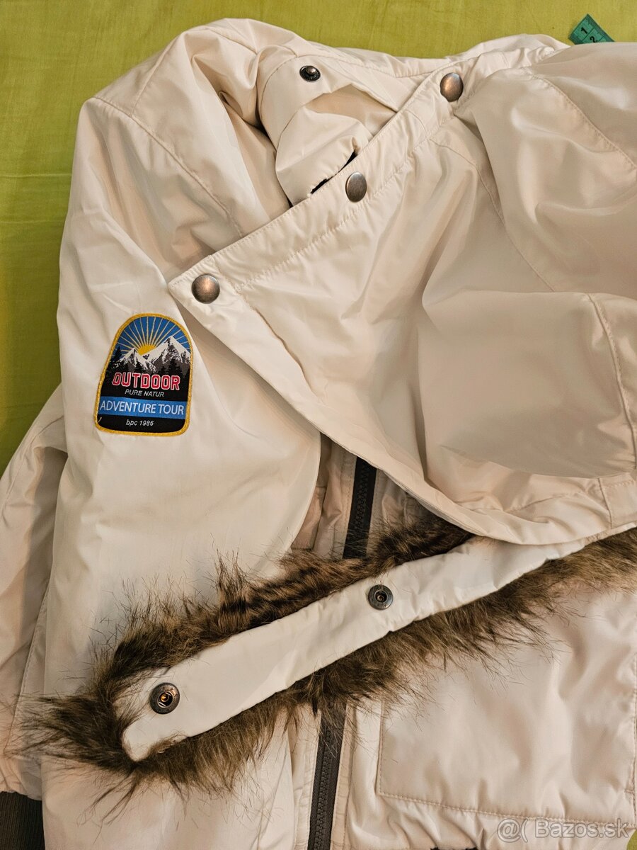 Zimná biela bunda BPC Ponprix veľkosť 152/158 na 12-13 ročné - 3