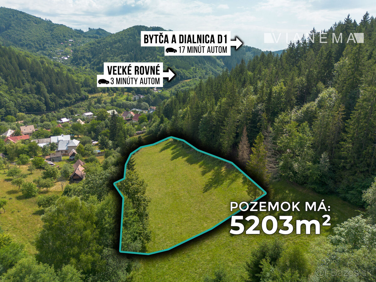 IBA U NÁS 5203 m² stavebného pozemku v obci Veľké Rovné. - 3