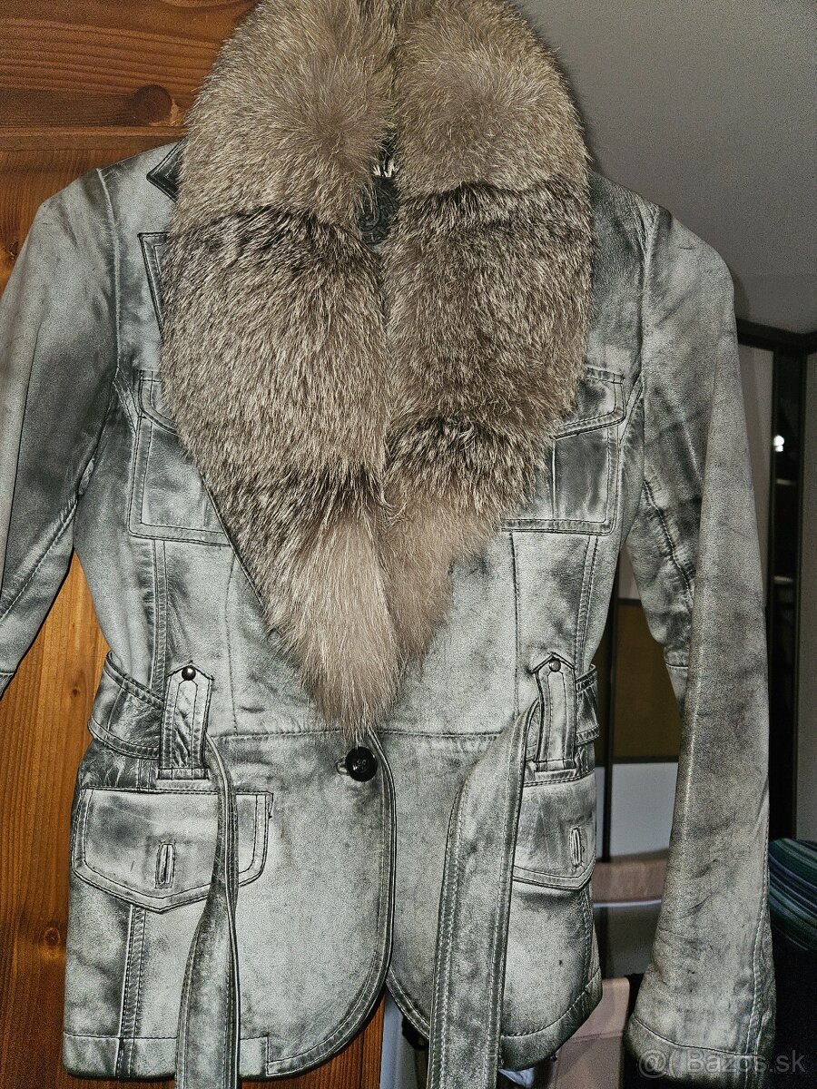 Kožená bunda KARE (golier pravá líška odnímatelny)42 - 3