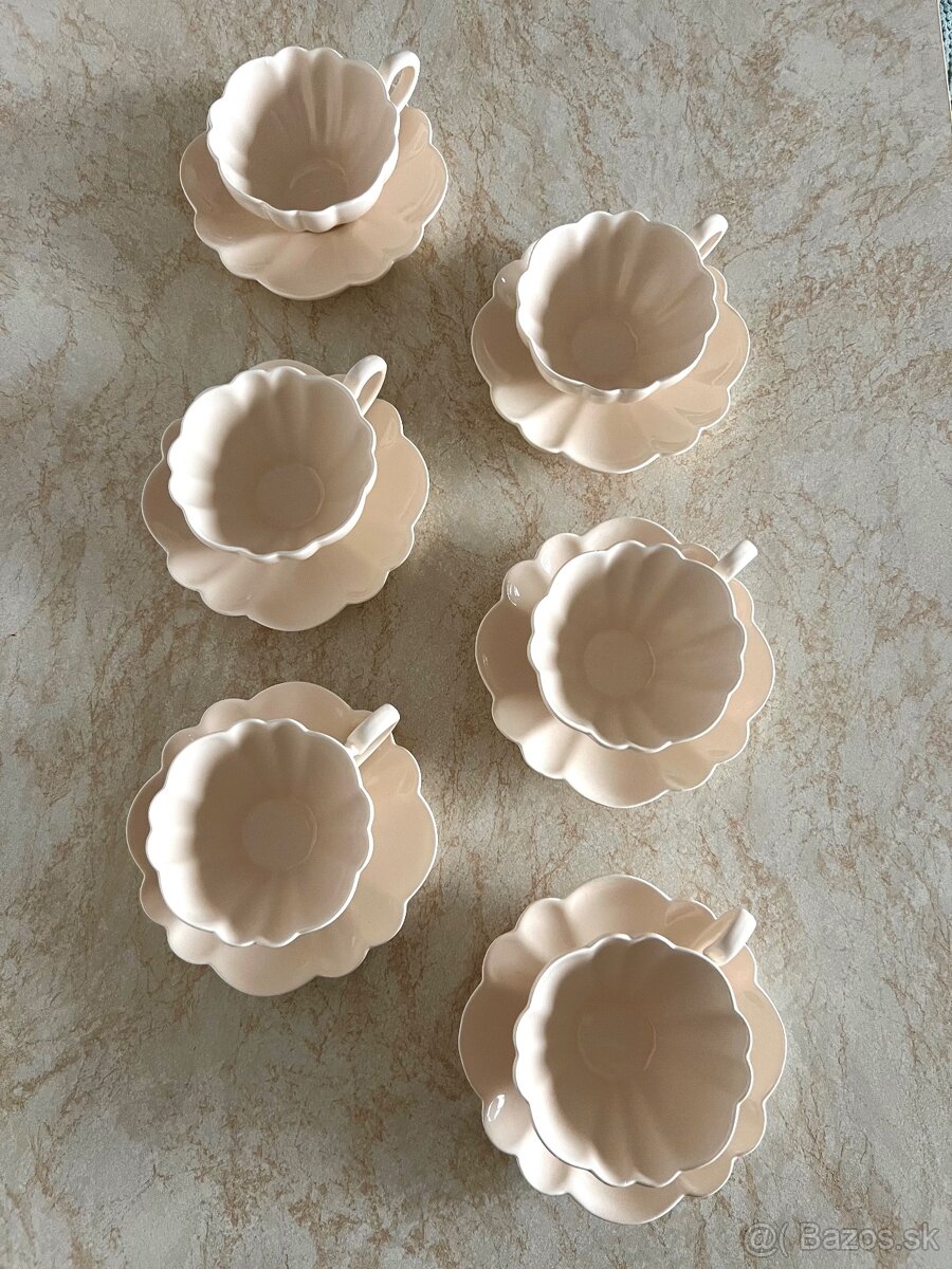 Šálky s podšálkami, sada 6ks - 3