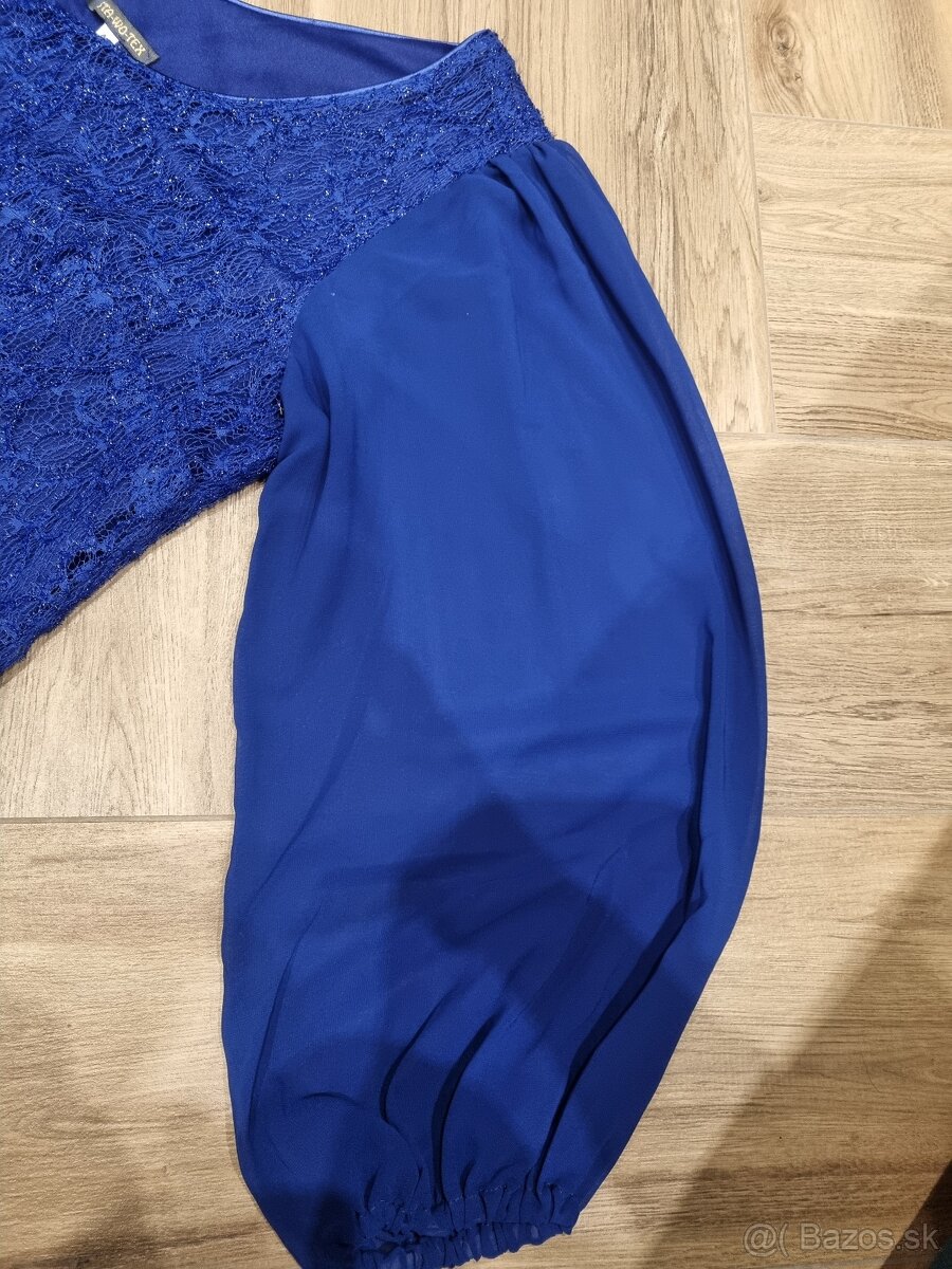 dámske spoločenské šaty - kráľovská modrá, veľ. 46 - 3