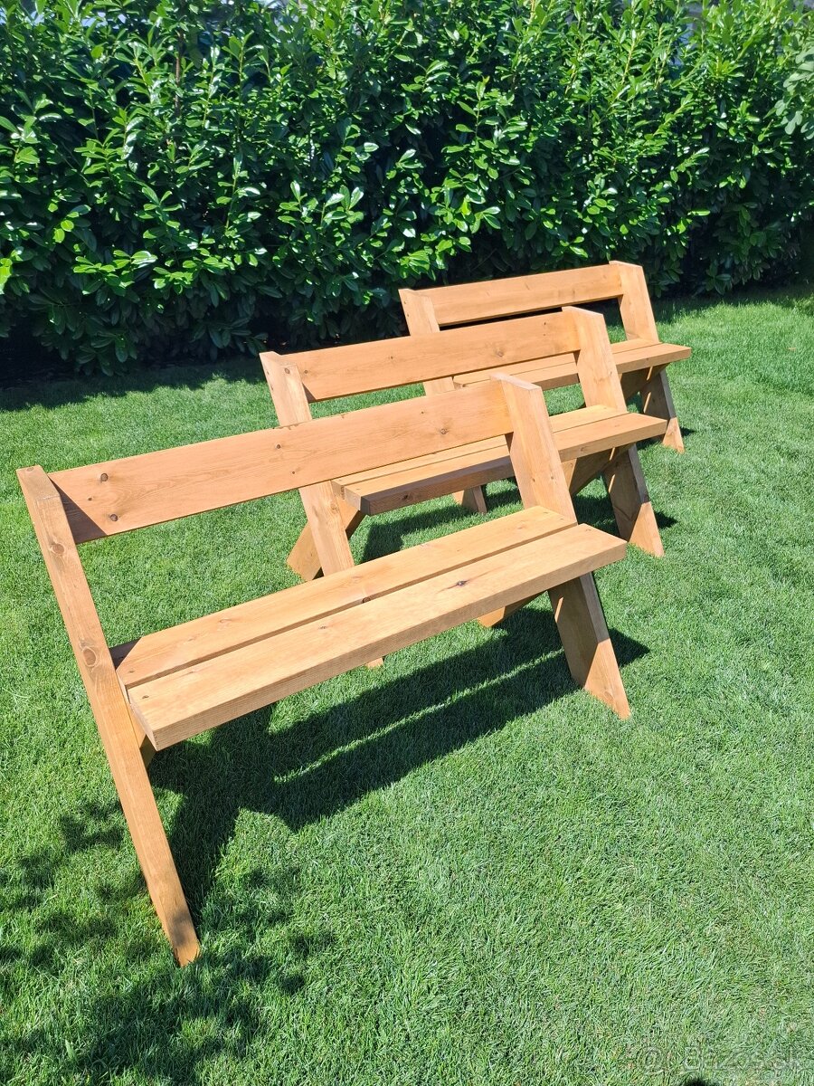 Drevená lavička/lavica do záhrady - 3