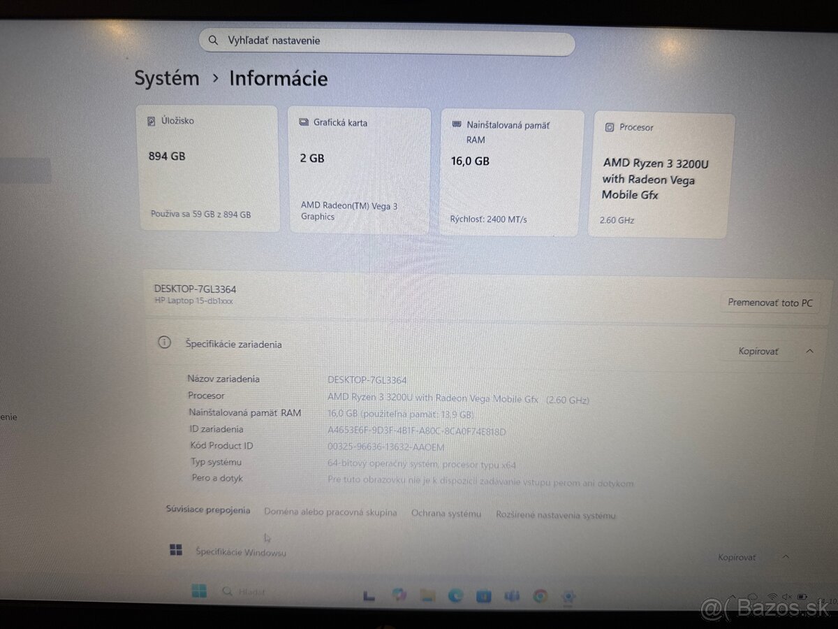 Predám notebook HP 15-db1004nc (červený - 3