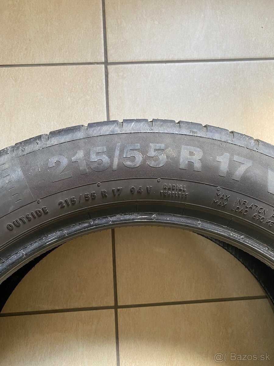 Predám letné Pneu 215 55 R17 - 3