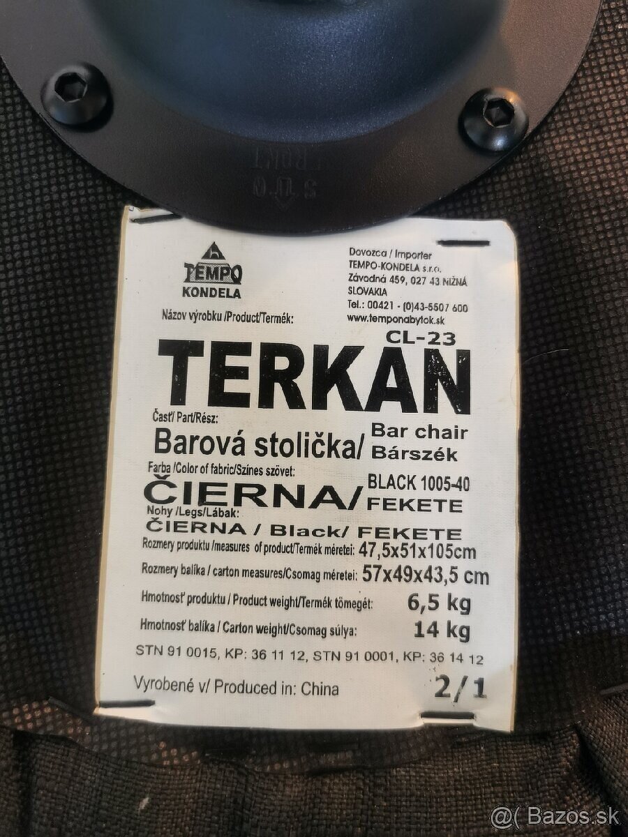 Barove stolicky cierne Terkan - 3