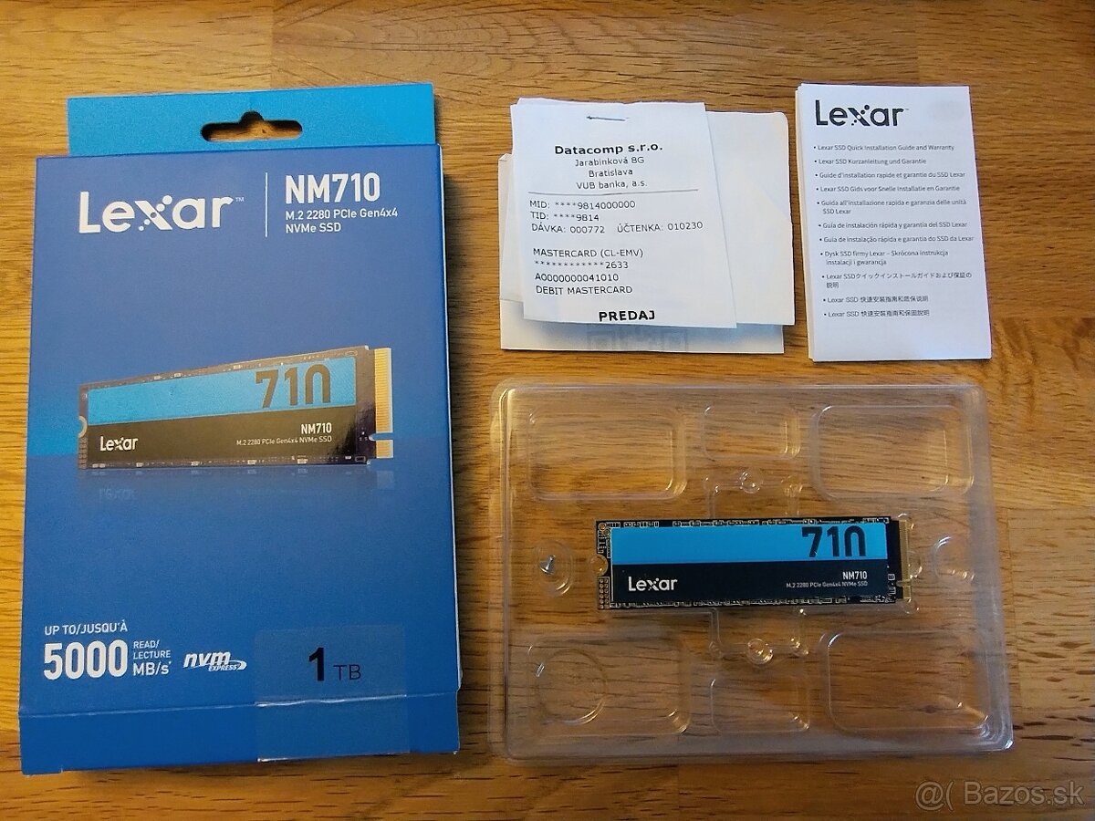 1TB SSD Lexar NM710 NVMe Gen4x4, v záruke do 3/2027 - 3