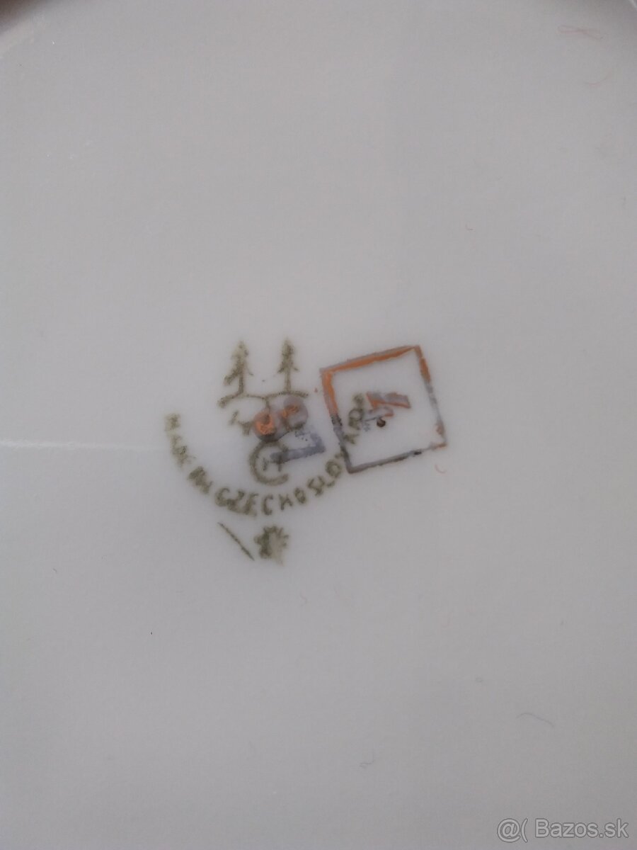 Predám staré porcelánové taniere 23,5cm 6ks. Czechoslovakia. - 3