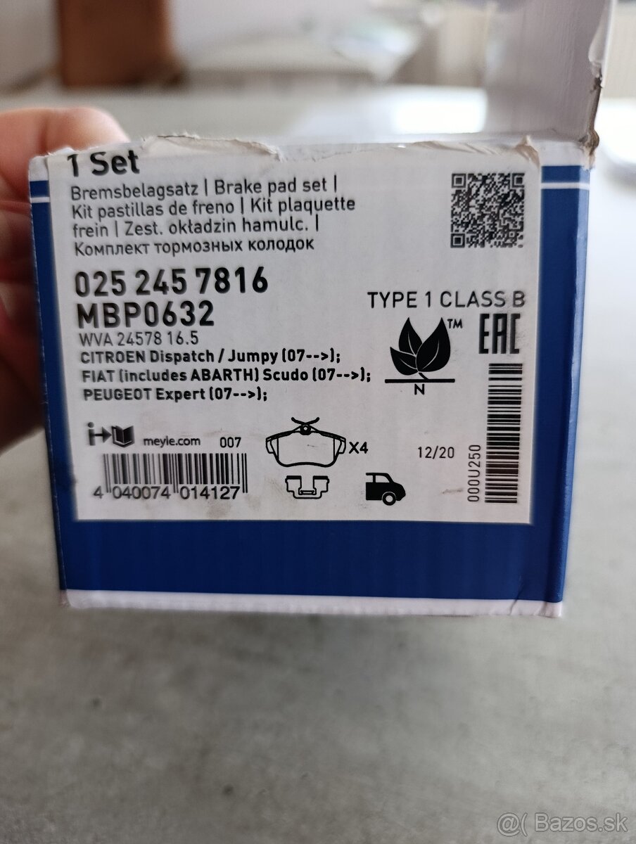 Brzdové doštičky Meyle- Citroen Jumpy,Fiat Scudo, Peugeot - 3