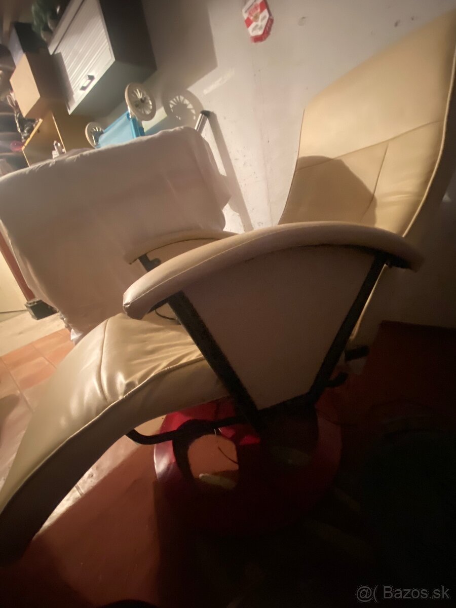 Masážne elektrické kreslo – vyhrievanie, 4 intenzity, koža - 3