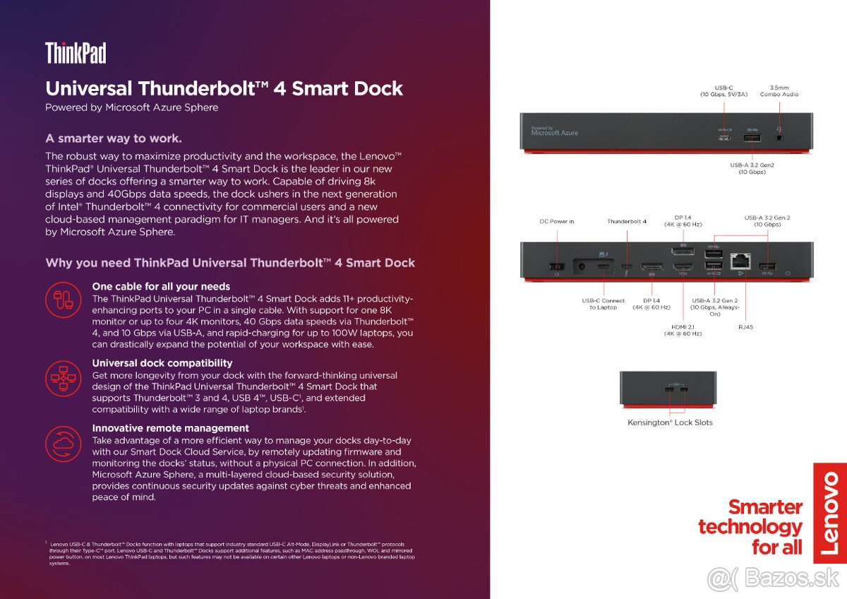 Lenovo ThinkPad Thunderbolt 4 Smart Dock (Core package) - 3