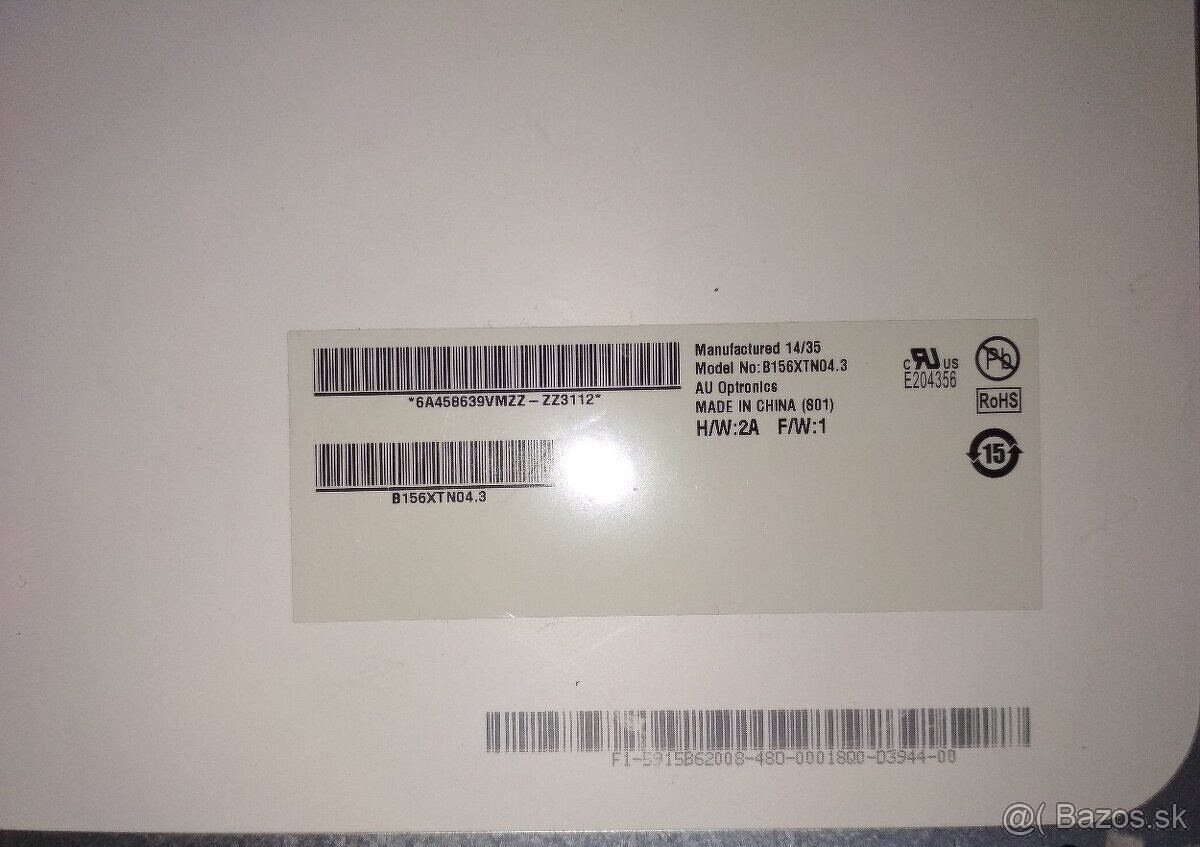 LED display 15.6" pre notebook 40pin B156XTN04.3 - 3