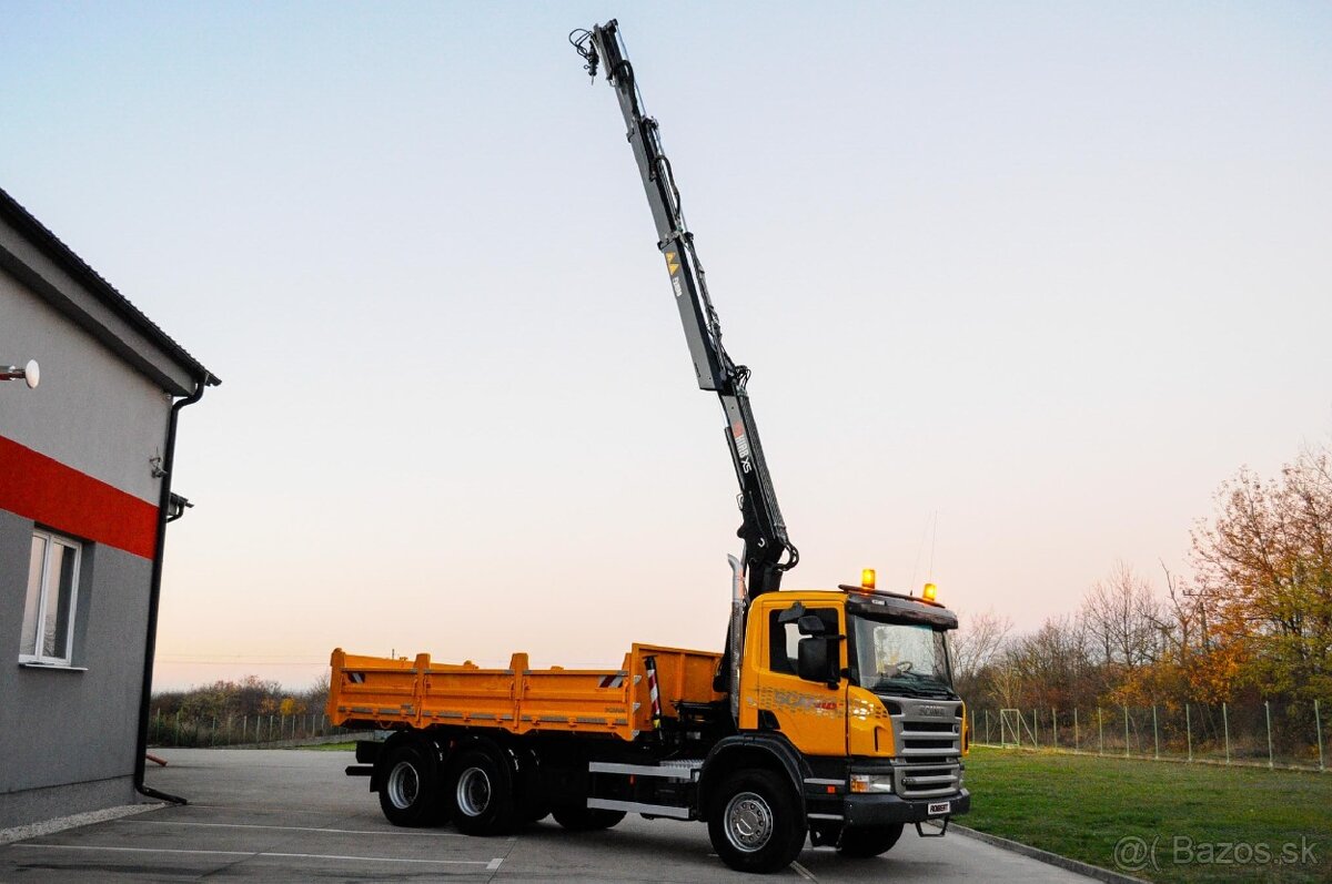 SCANIA P380 6X4 SKLÁPAČ / VYKLÁPAČ + HYDRAULICKÁ RUKA EURO4 - 3