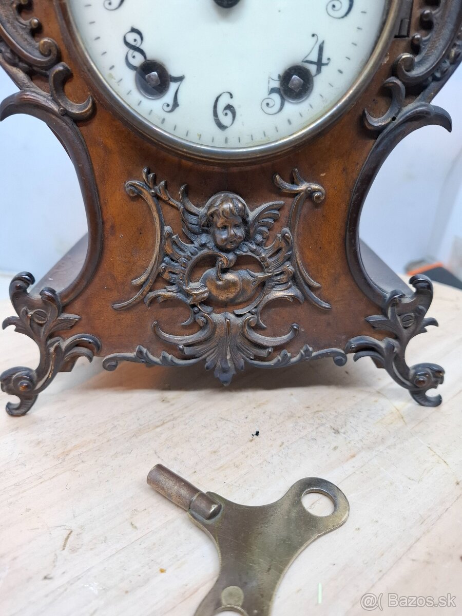 Predám funkčné krbové hodiny LENZKIRCH Polbicie V:34cm š:19c - 3