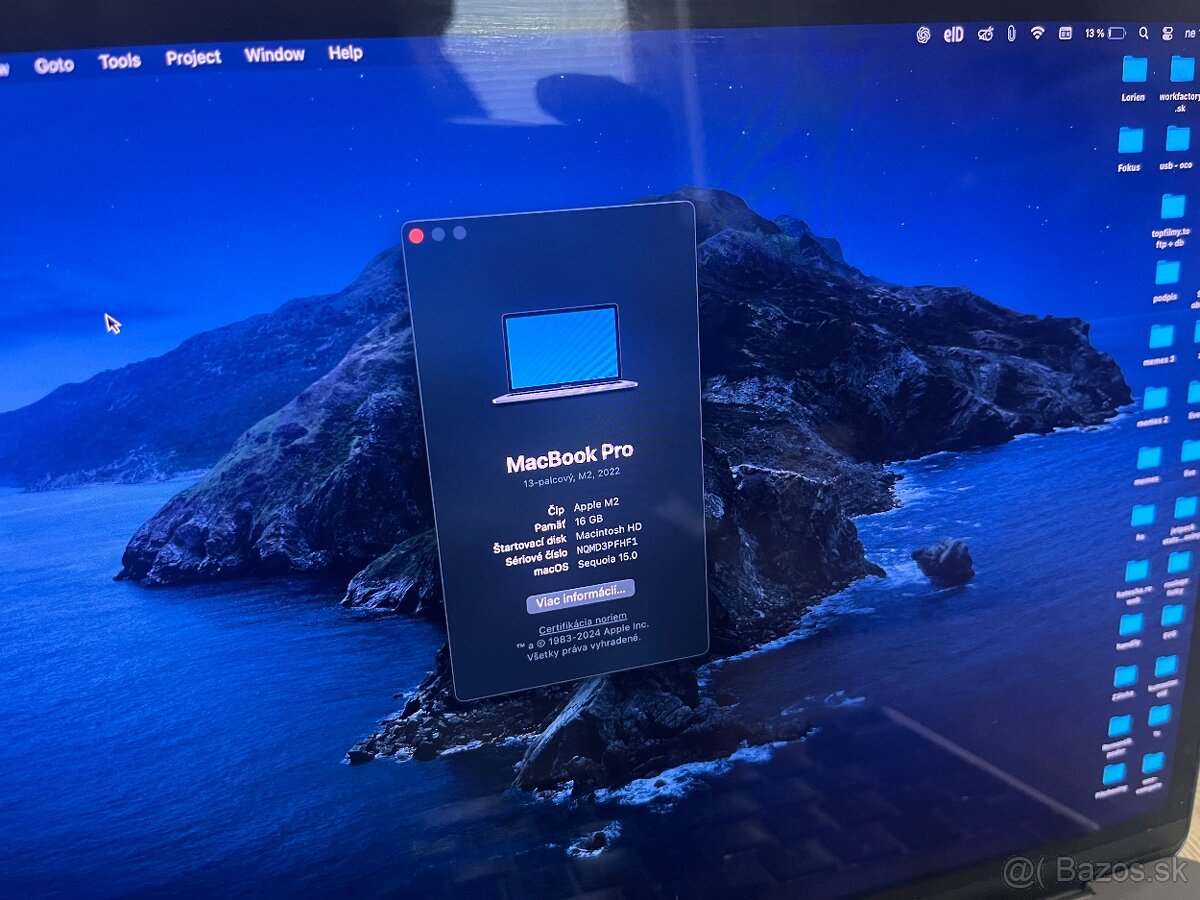 Macbook Pro m2 13,3" - 16 GB Ram - 512 GB ssd - 3