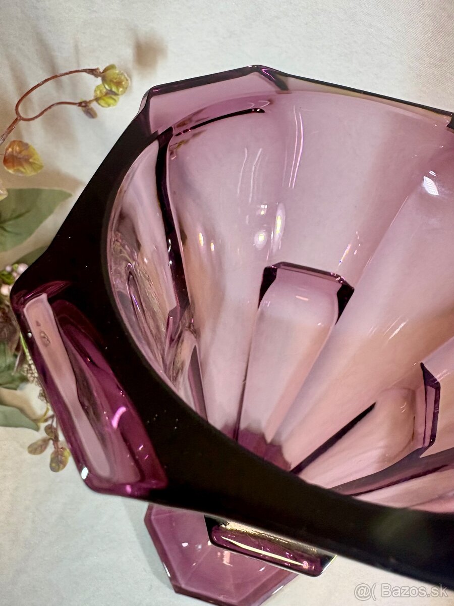 Fialová uranova vaza ART Deco top stav - 3