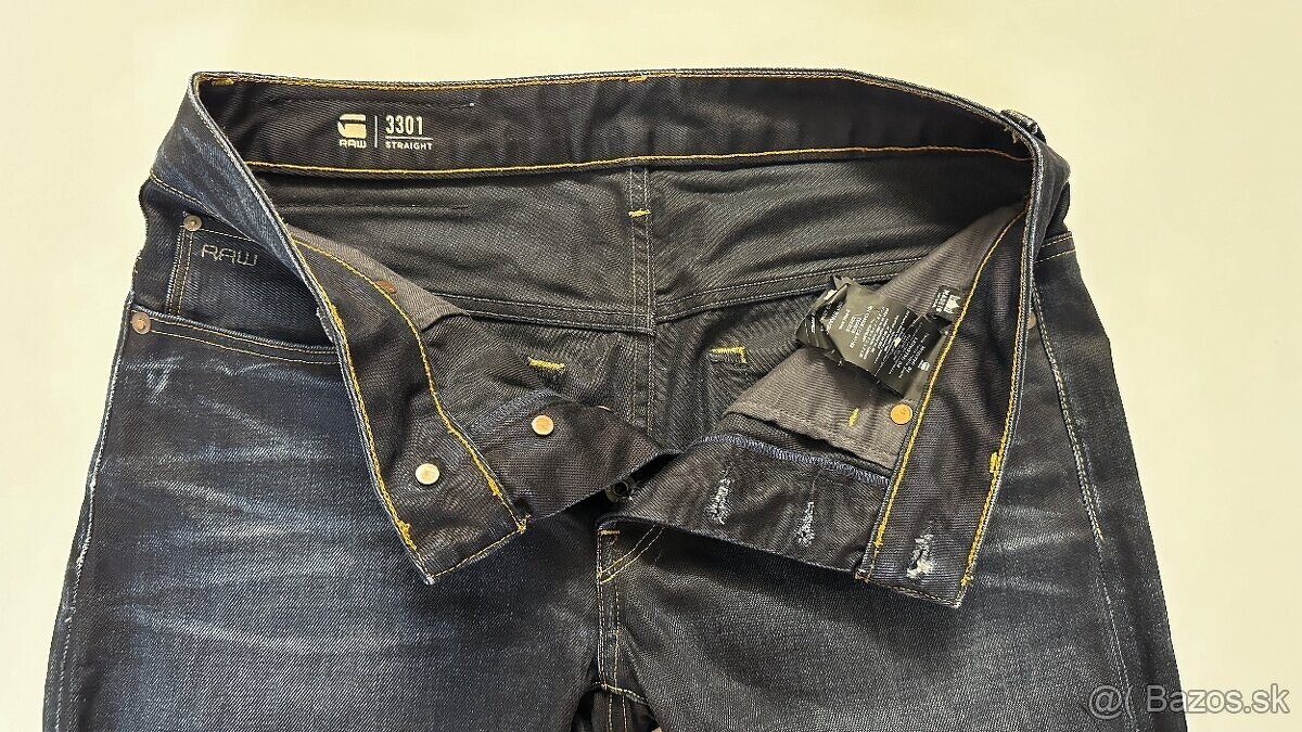 Nové pánske,kvalitné džínsy G STAR RAW 3301 - 31/32 - 3