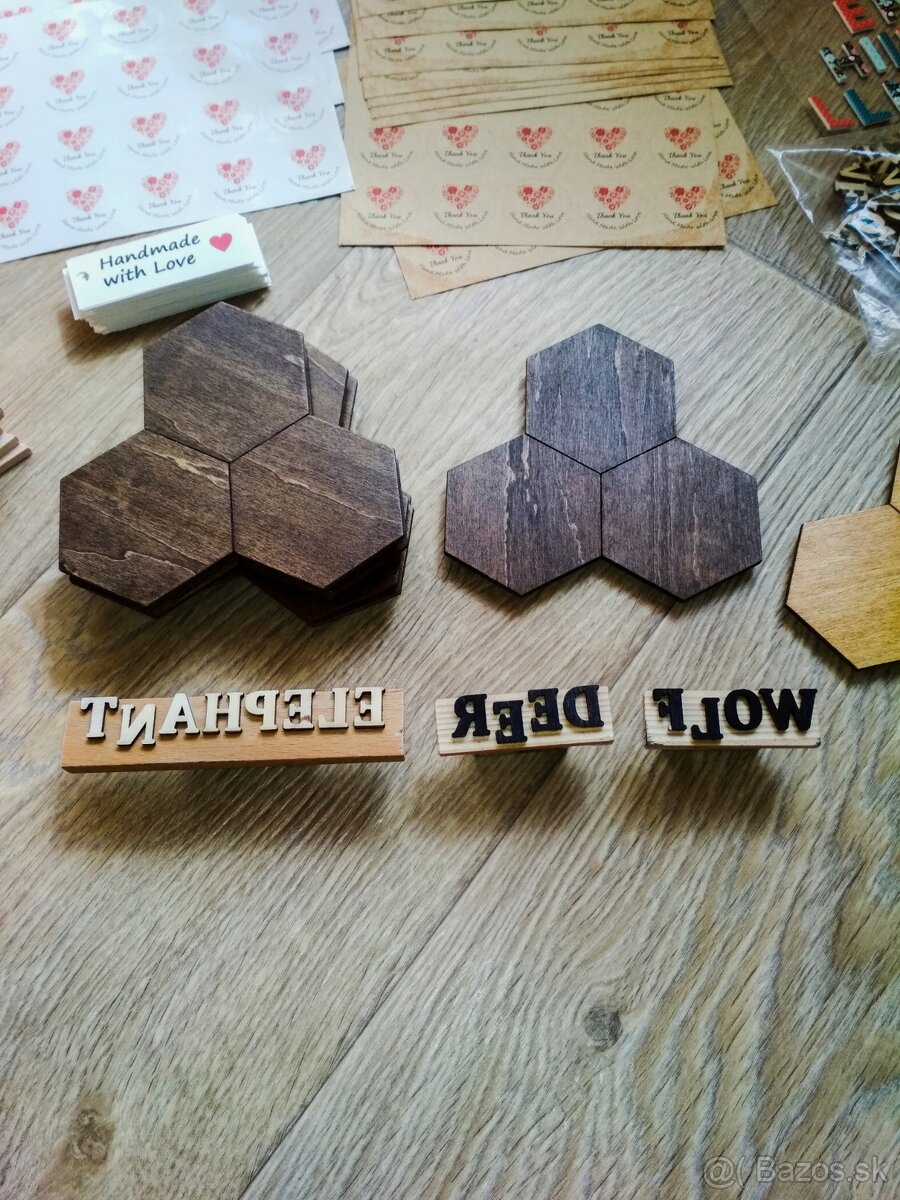 Crafting dekor, busta vlka, kôra, drevené plátky - 3