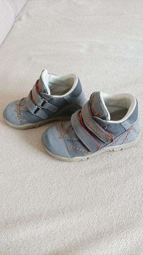 Sivé kožené kotníkové topánky v.24 - 3