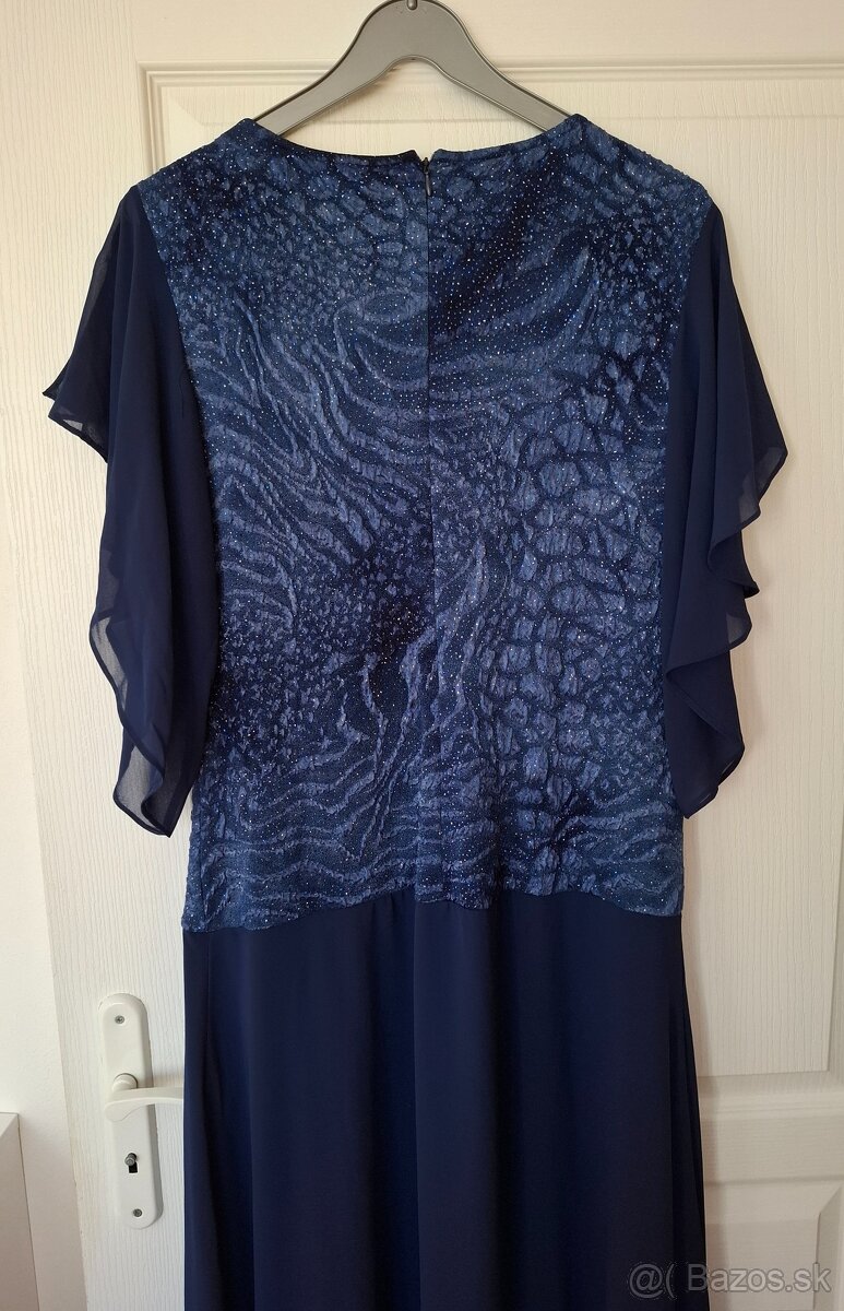 Šaty spoločenské modré 48 - 50 - 3
