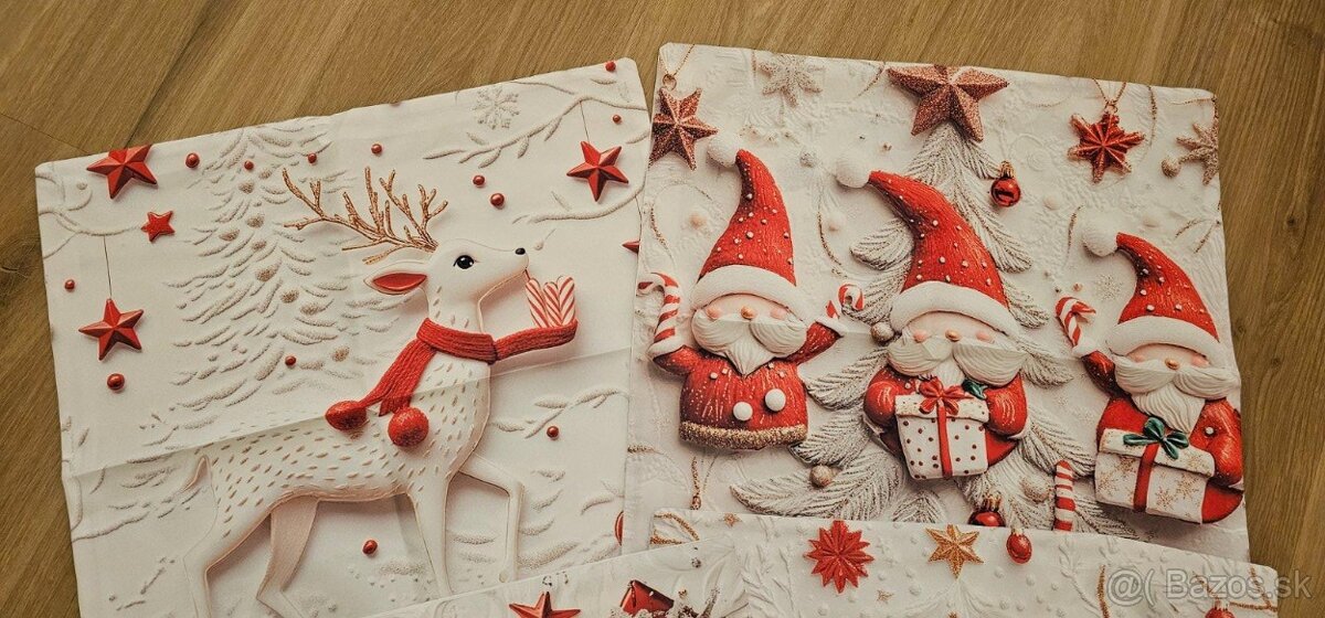 Červené vianočné obliečky 45x45cm / Nové - 3