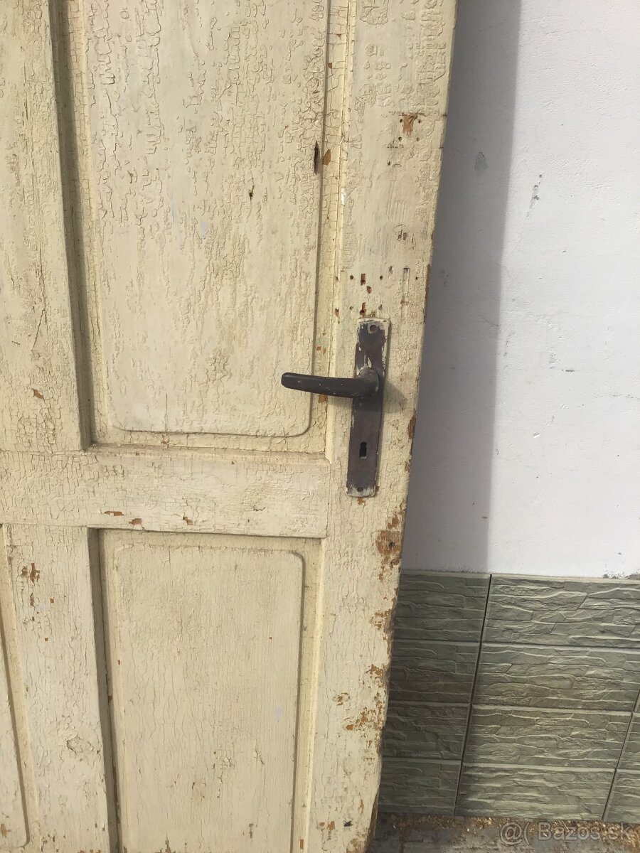 STARé DVERE 97CM PLNé AJ SO SKLOM - 3