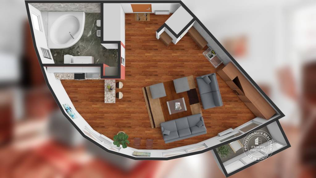 AXIS REAL | Slnečný 1-izb. byt, LODŽIA, BA IV Karlova Ves, M - 3