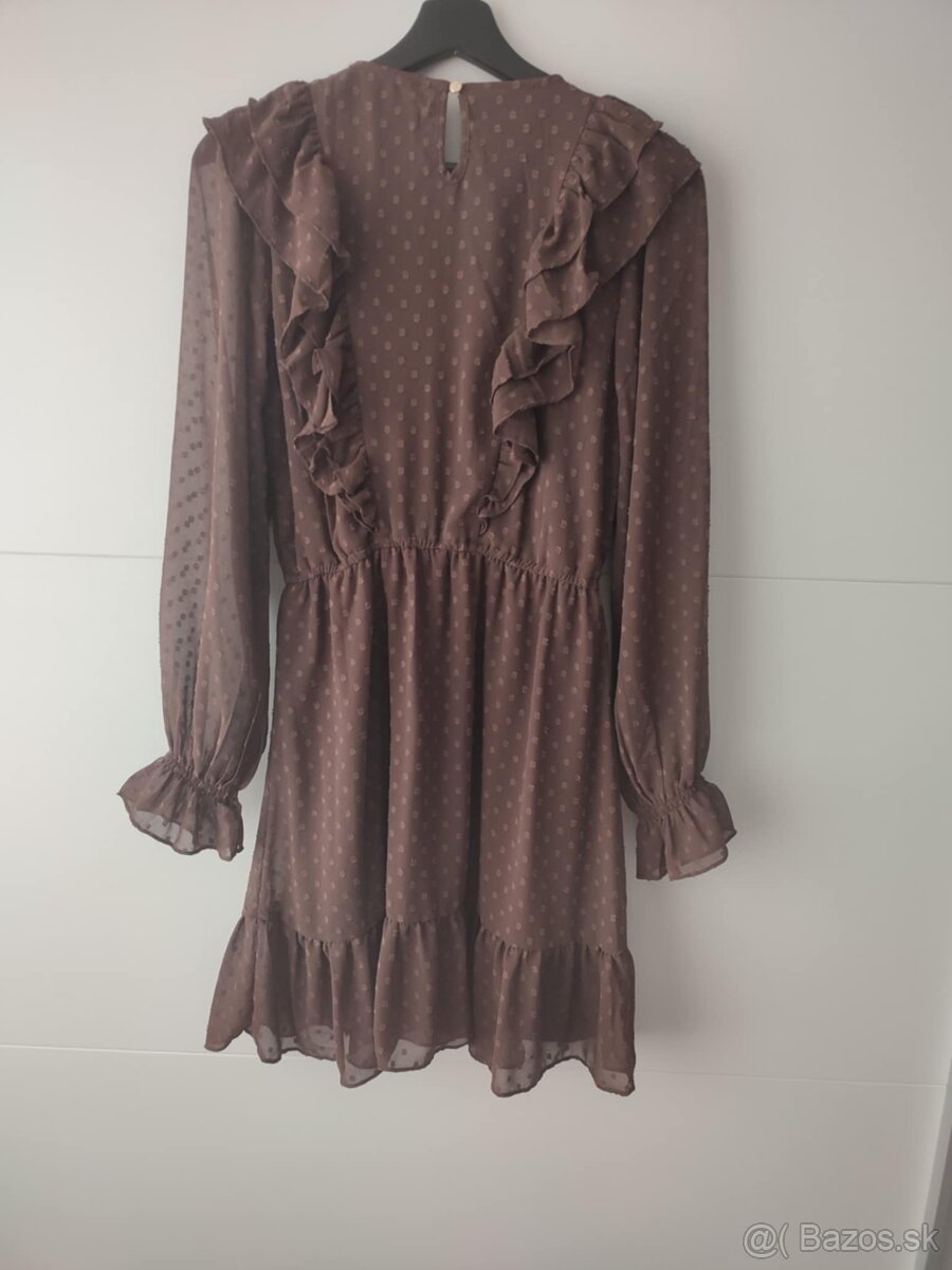 Šaty s volánmi, dlhý šifónový rukáv - 3