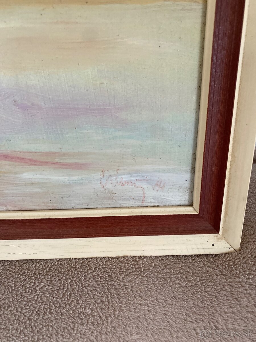 Predám obraz olejomaľbu - ruže vo váze - 3