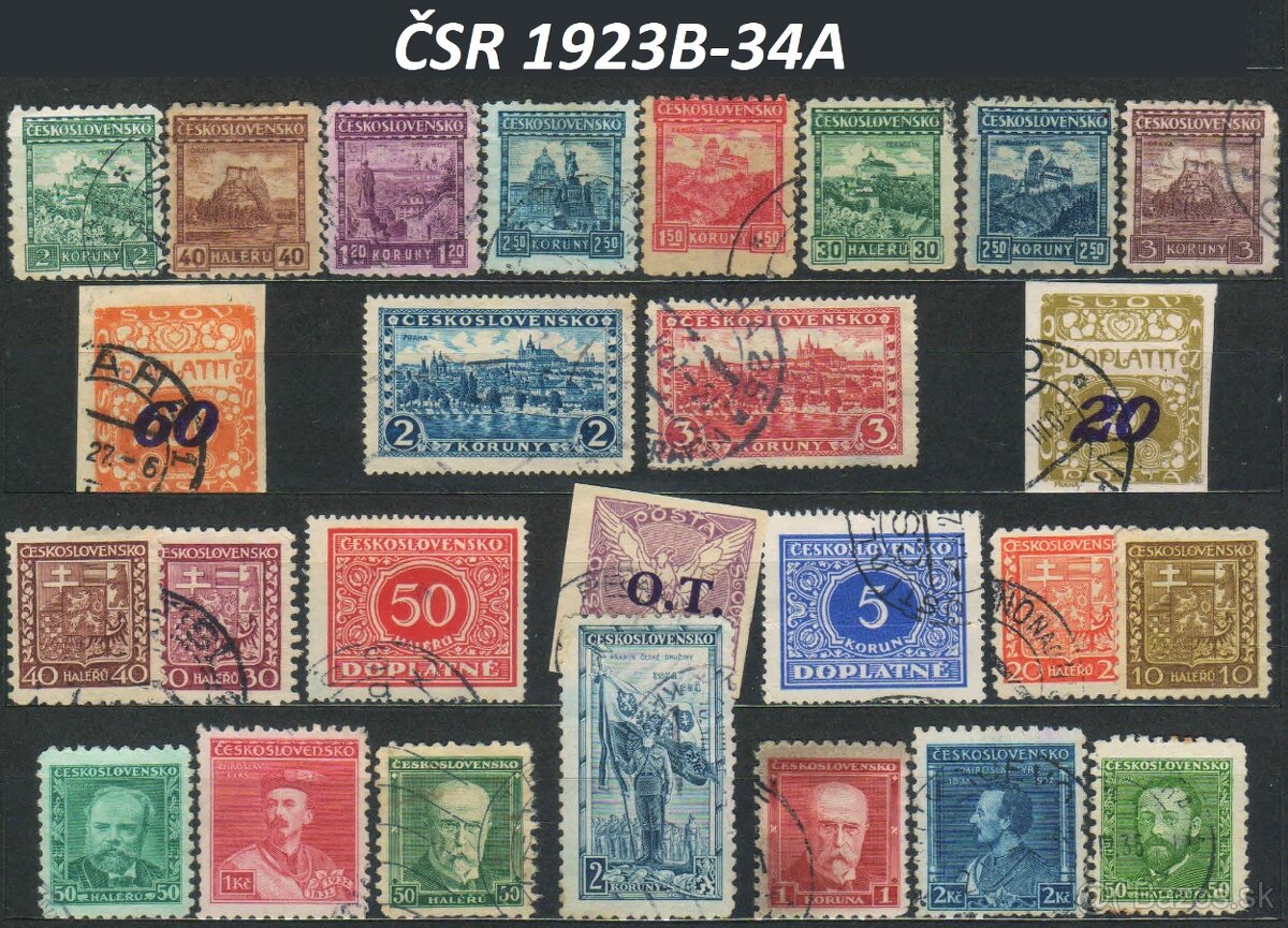 Poštové známky, filatelia: RU mon.. a ČSR 1850-1944 - 3