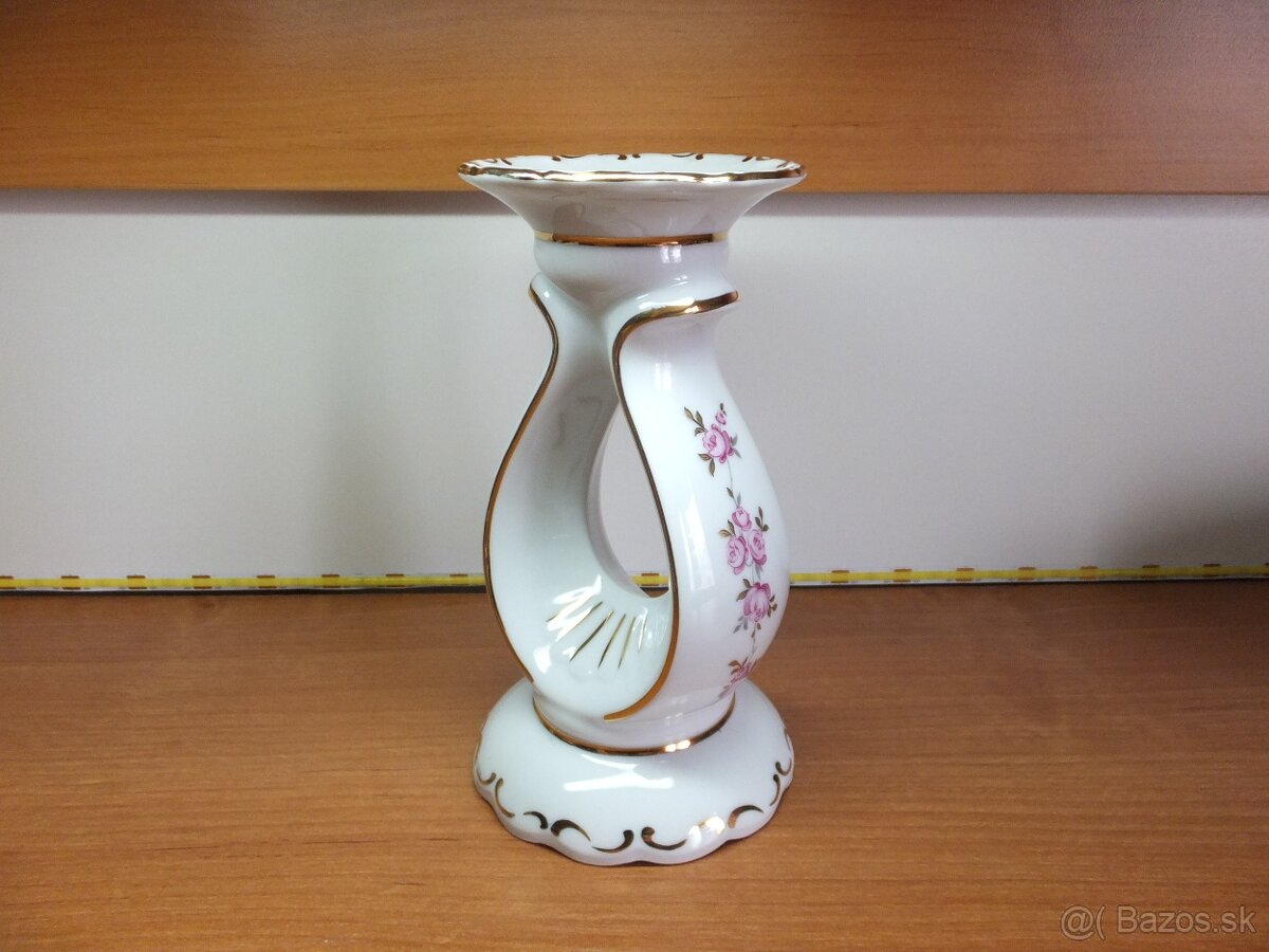 Luxusní porcelánový krásný svícen MZ Stará Role. - 3