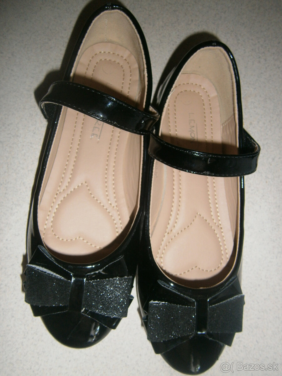 dievčenské lakované čierne topánky - 3