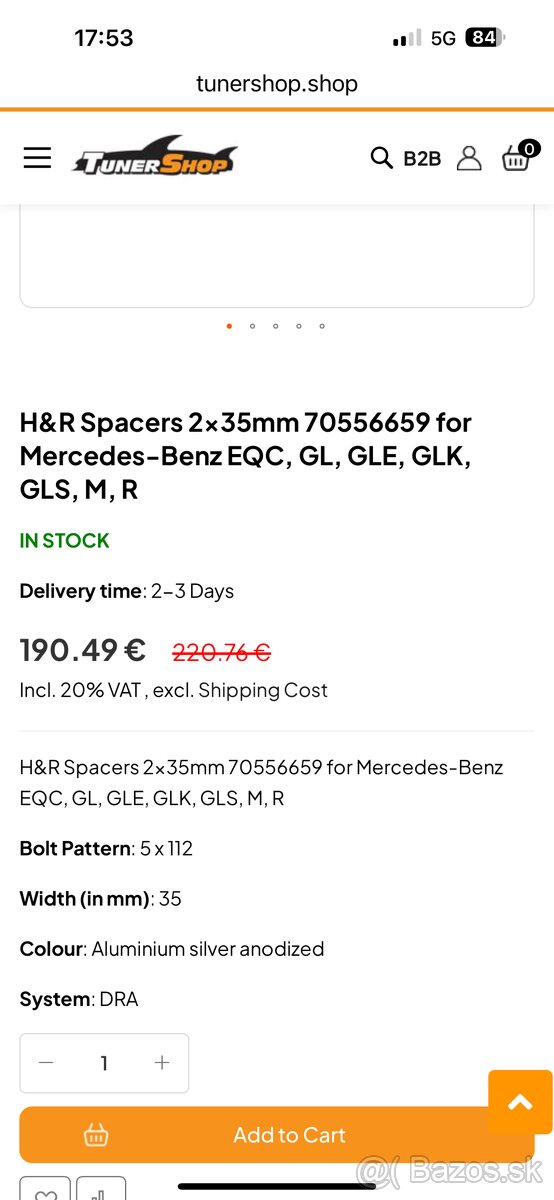 Podlozky Mercedes H&R - 3