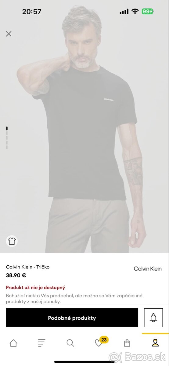 Čierne tričko Calvin Klein - vel. S - 3