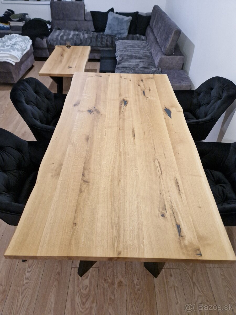Dubový jedálenský stôl rustik - 3