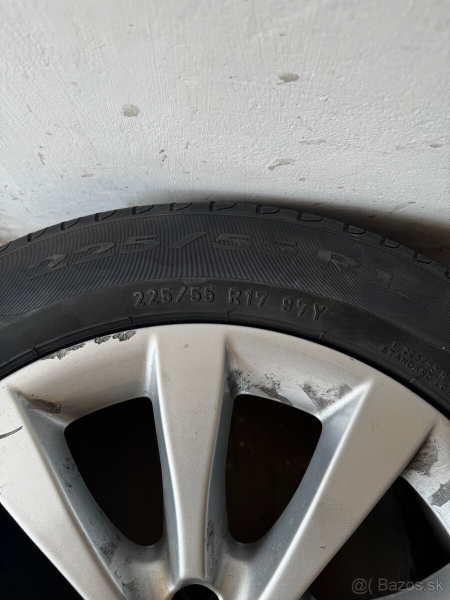 Original Audi disky 5x112 ET 39 s letnymi pneu 225/55 R17 - 3