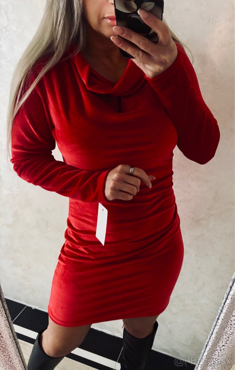Damske plyšove šaty red - 3